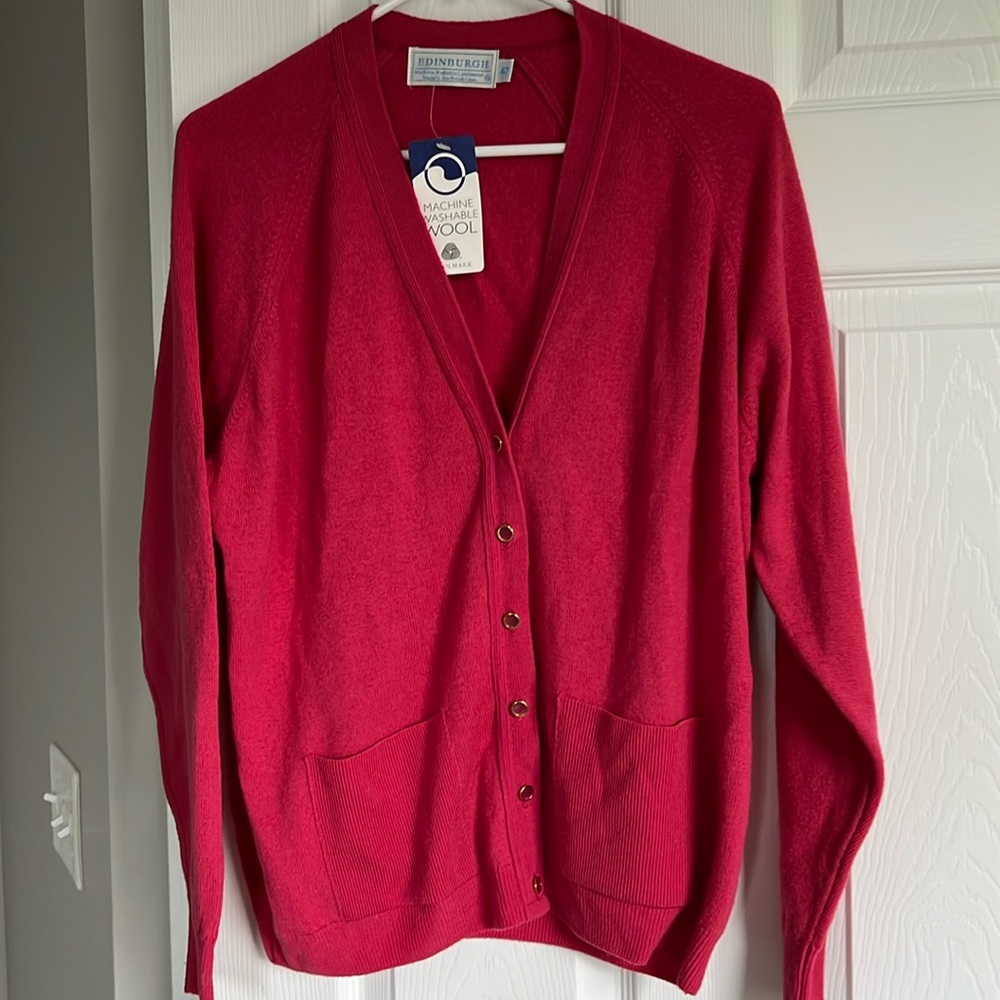 NWT Edinburgh washable lambs wool cardigan Size L (42)